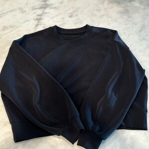 Lululemon softstreme perfectly oversized cropped crew— black